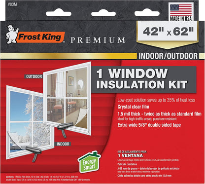 Frost King V83M Heavy Duty Indoor Shrink Window Kits, 42" X 62" X 1.5 MIL, 1-Pack
