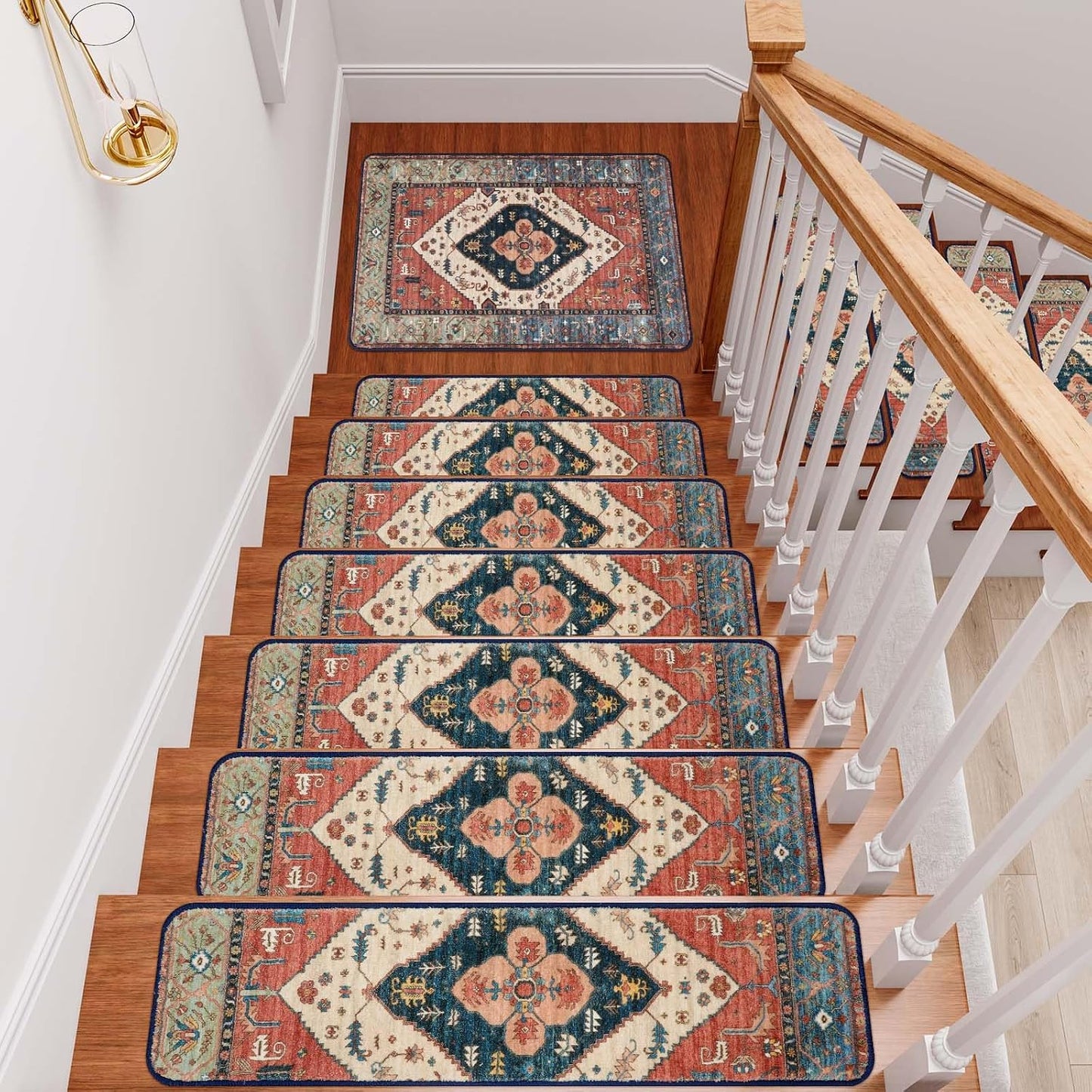 OJIA Stair Treads Non Slip for Wooden Steps Indoor 15PCS Carpet Stair Treads, Rubber Backing Stair Carpet Treads, Residue Free 8"x30" Staircase Step Treads Edging Stair Rugs for Kids & Pets, Gray