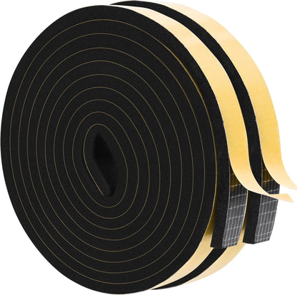 ToLanbbt White Door Window Weather Stripping Self Adhesive Foam Tape High Density Foam Sealing Strip Window Insulation Weatherproof Gasket Tape for Doors and Windows (1/2" W X 1/8" T X 16.5')