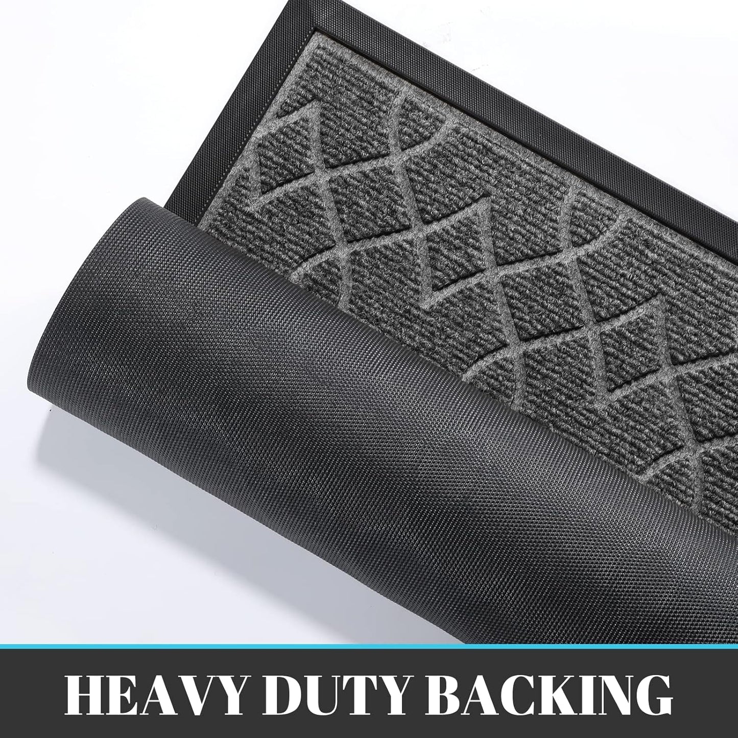 Yimobra Outdoor Mats for Front Door 29.5x17, All-Season Waterproof Doormat Outdoor Entrance, Heavy Duty Non-Slip Outside Door Mat for Garage Patio Proch Entryway Indoor, Black