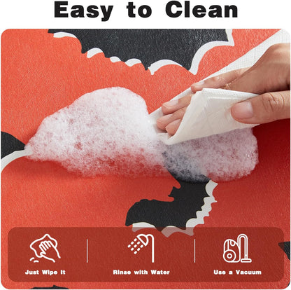TYUU Bath Mat, Bathroom Rugs Non Slip Washable Thin Absorbent Quick Dry Bath Mat Fits Under Door Bathroom Floor Mat Perfect for Bath, Shower, or Sink 16"x24" Dark Grey
