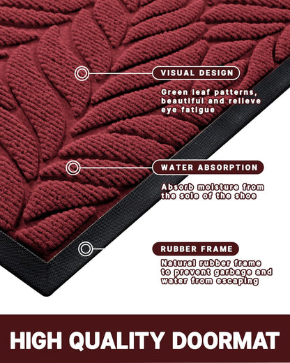 Yimobra Front Door Mat Outdoor Indoor, 29.5x17 All-Season Waterproof Door Mat Outside Entrance, All-Weather Non-Slip Outside Doormat for Garage Patio Entryway, Brown