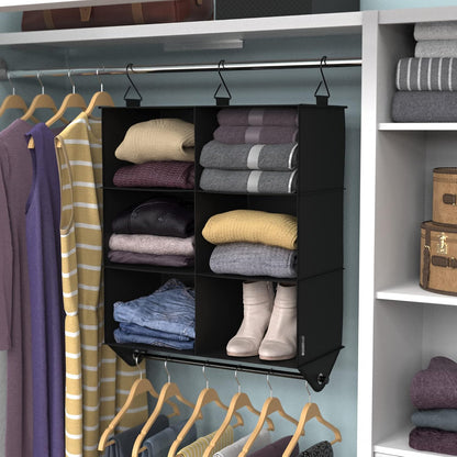 ClosetMaid 10-Shelf Fabric Hanging Shoe Storage Organizer for Closet, Charcoal Black