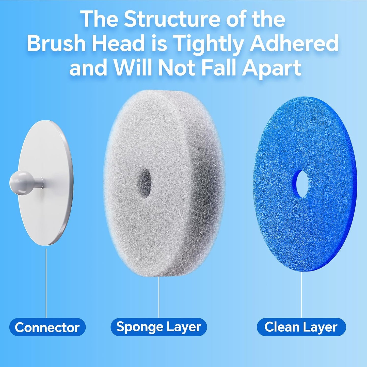 Spreezy Disposable Toilet Brush Set, Touch-Free Toilet Wand Kit with 54 Refills & Holder, Disposable Toilet Bowl Brush