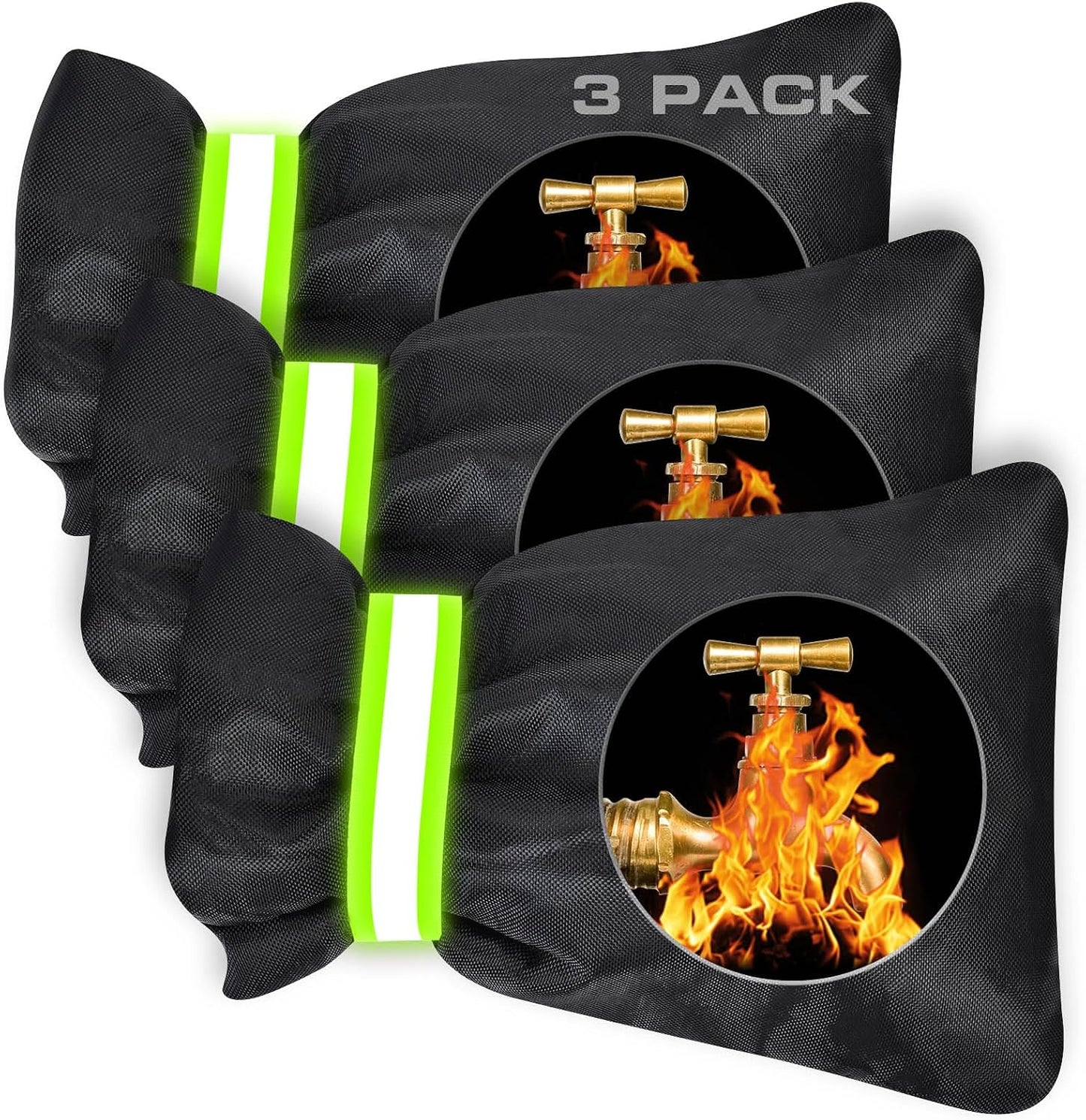 Outdoor Faucet Covers for Winter Freeze Protection - 2 Pack, Thickened Insulated Pipe Covers for Outside, Yard Maintenance Must Haves Waterproof Spigot Covers, 7.7" H x 5.9" W, Black（Reflective