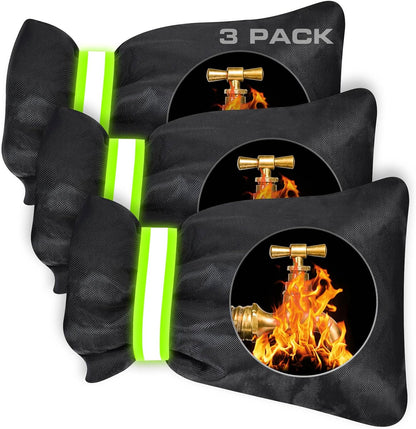 Outdoor Faucet Covers for Winter Freeze Protection - 2 Pack, Thickened Insulated Pipe Covers for Outside, Yard Maintenance Must Haves Waterproof Spigot Covers, 7.7" H x 5.9" W, Black（Reflective