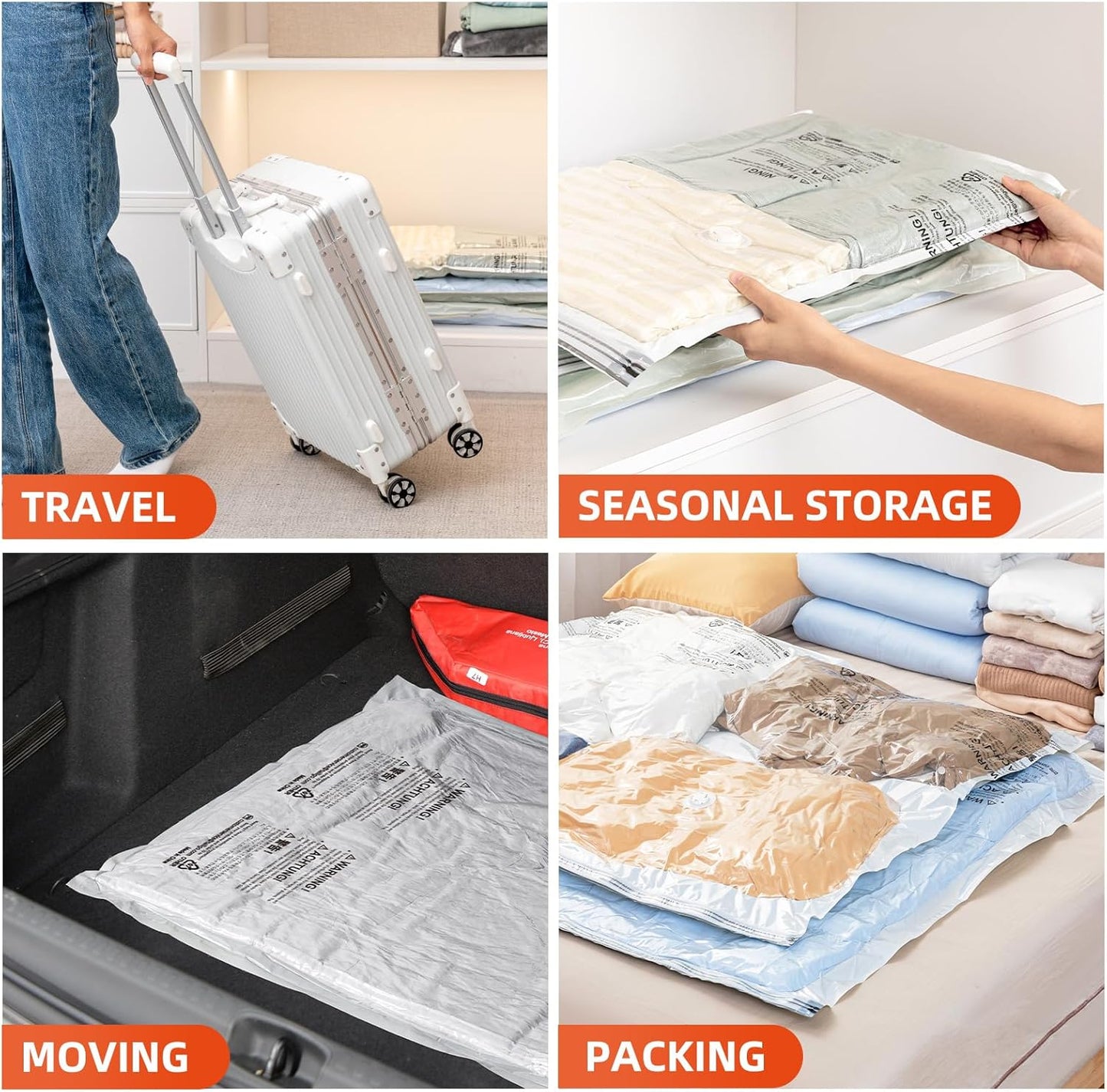 TAILI 8 Pack Vacuum Storage Bags, Jumbo Size (31×40 inch), Vacuum Seal Bags for Clothing, Bulky Bedding, Comforter, Blankets, Pillows, Space Saver Packing