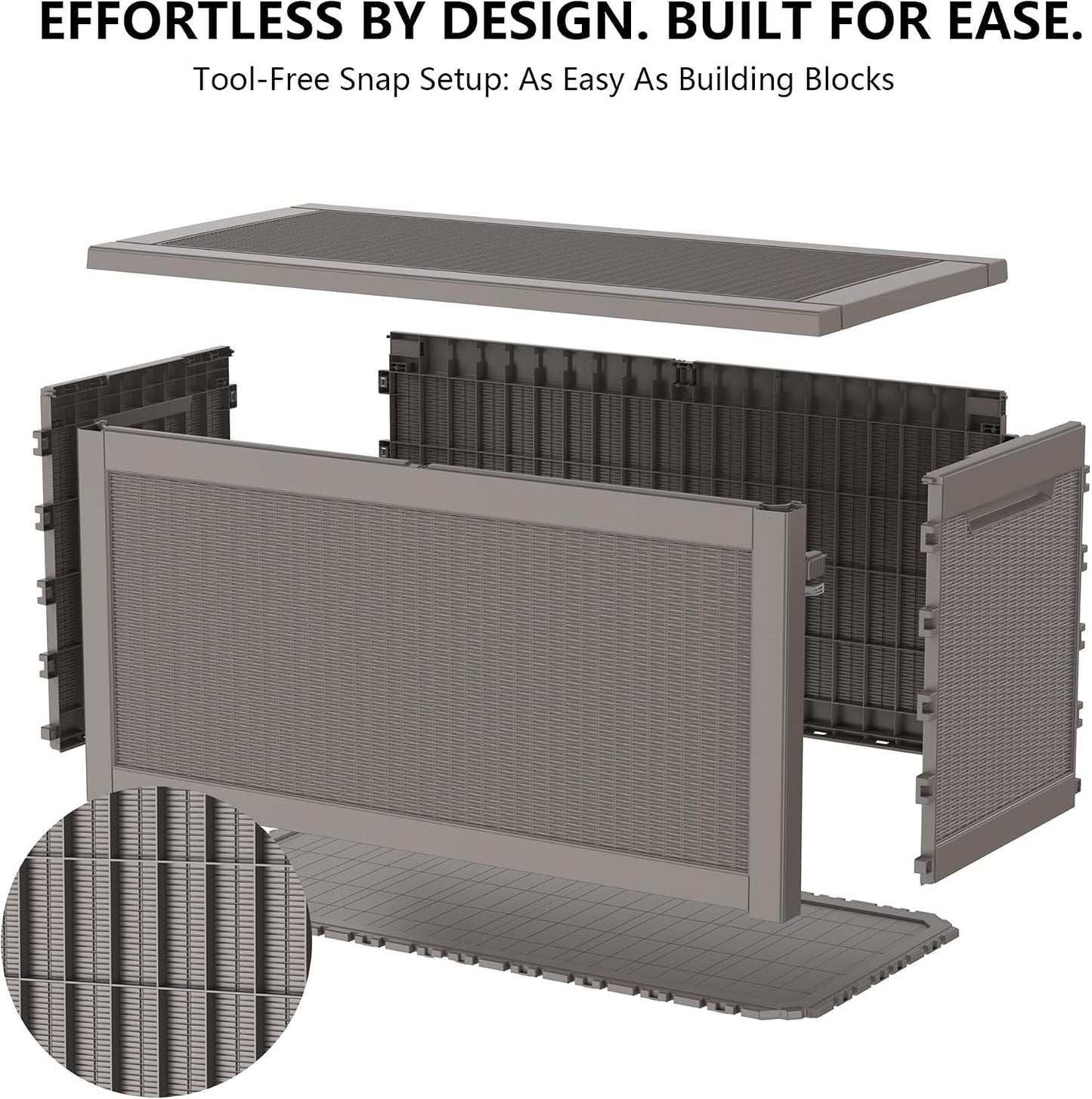 Outdoor Storage Box, 320 Gallon Waterproof Deck Box [Upgraded 3.0], Dual Gas-Spring Ultimate Resin Organizer for King Cushions, Heavy-Duty Lockable Estate Storage Bench, Backyard BBQ, Black