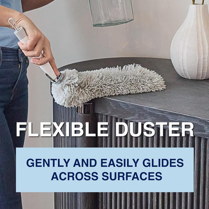 Bona High Performance Dusting System - 1 Extendable Handle, 3 Disposable Dusters, 1 Reusable Duster, & 1 Storage Bag - Extendable Dusting Kit