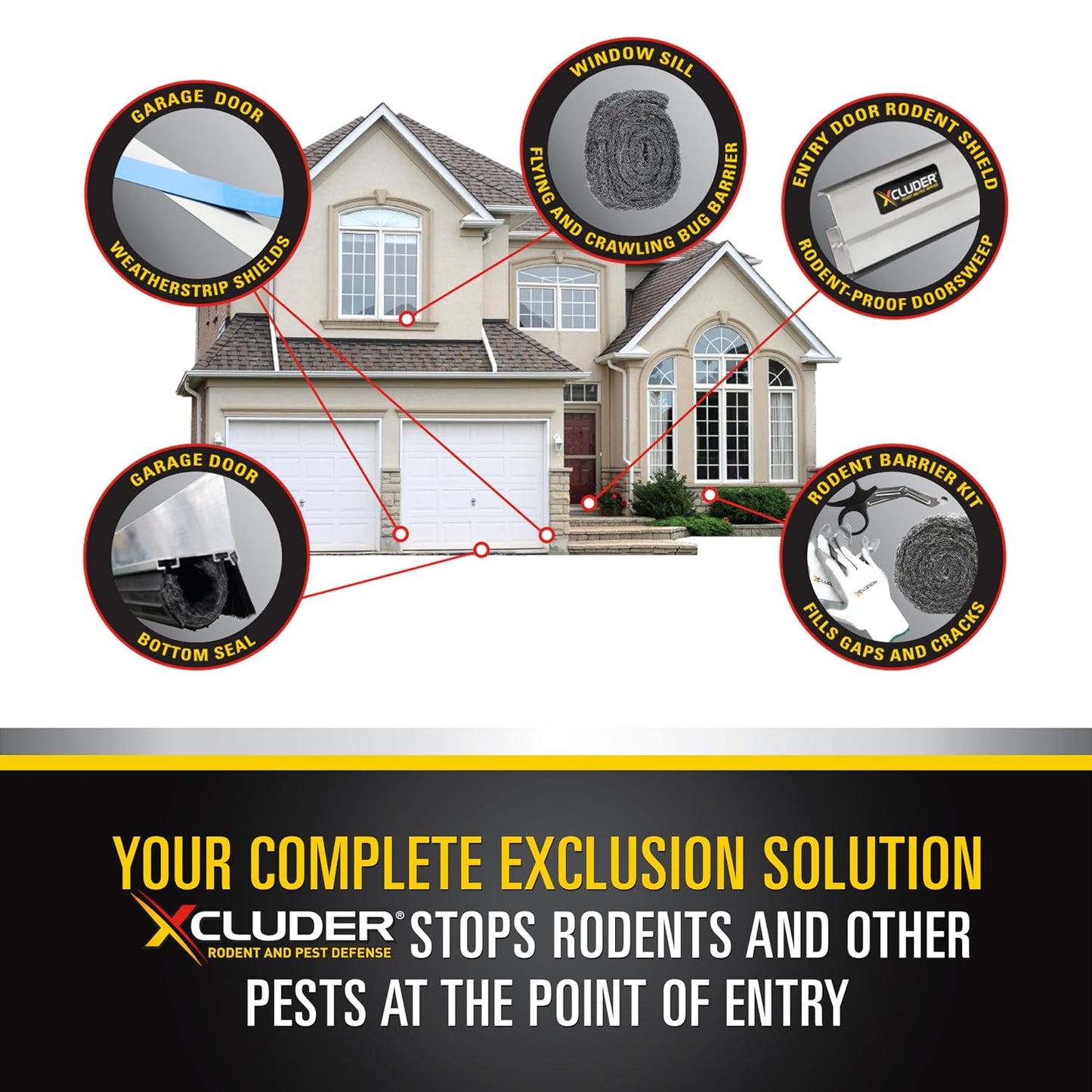 Xcluder 48" Low-Profile Door Sweep, Dark Bronze 2-Pack – Seals Out Animals, Enhanced Weather Sealing, Easy to Install; Door Seal Guard; Chew Proof