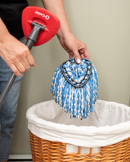 O-Cedar RinseClean Spin Mop & Bucket System + 2 Extra Mop Heads | Clean with Water | Removes 99% of Bacteria