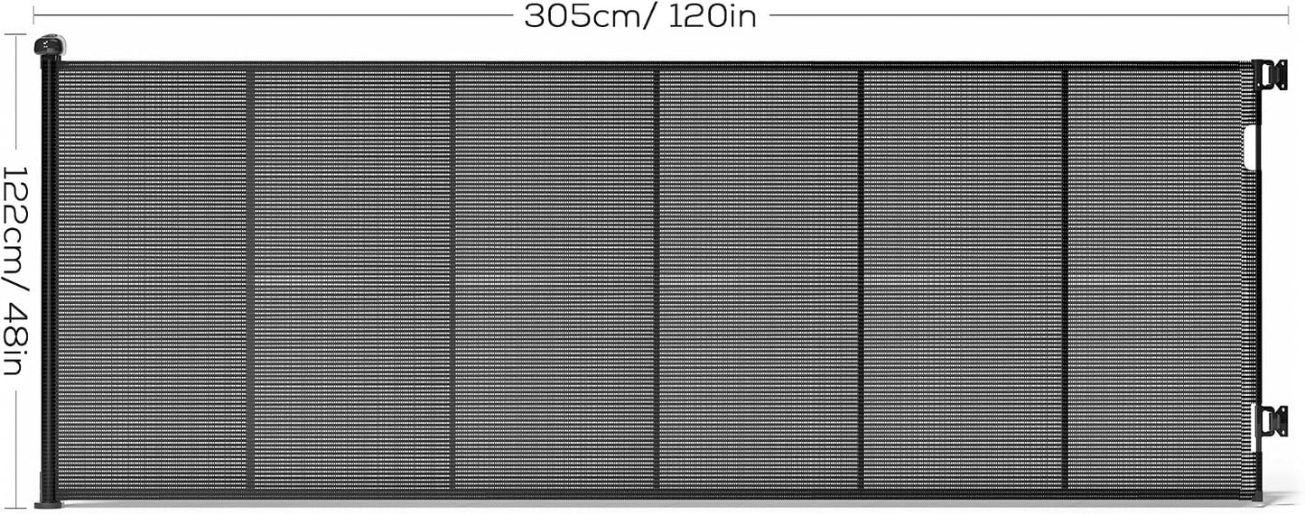 Retractable Baby Gate for Stairs, 42" Tall X 200" Wide Mesh Dog Gate Indoor, Child Gate for Doorways, Hallways, Deck, Indoor Outdoor Pet Baby Safety Essentials for Home, Black