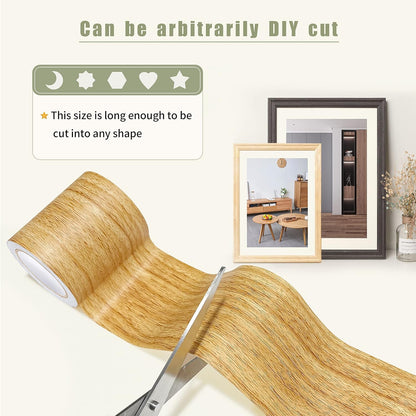 Besezx Wood Grain Repair Tape, 2.4" X15', Self Adhesive Wood Grain Repair Patch for Tables, Chairs, Baseboards, Doors, Windows, Floors, All Kinds of Furniture Renovation, Handicraft DIY. (Natural oak)