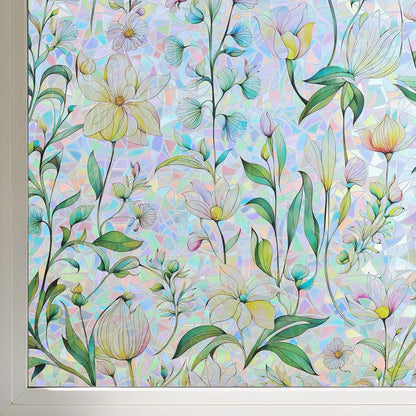 Finnez Window Privacy Film 3D Static Cling Window Film, No Glue Heat Control & 96% UV Blocking for Home Office, Decorative Frosted Glass Cover 17.5 Inch x 6.5 Feet