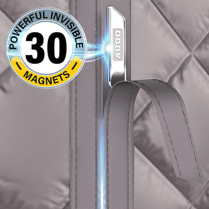AUGO Heavy Duty Magnetic Screen Door – Fiberglass Pet Resistant Mesh, Self Sealing Hands Free Magnetic Closure, Tear Resistant Door Screen Keeps Bugs Out, Patent Pending Keep Open Feature – 38” x 83”