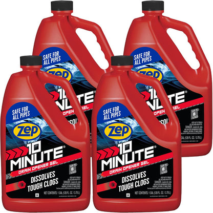 Zep 10 Minute Drain Opener Gel 64 Ounce - ZHCR64NG - Commercial Strength, Fast Acting and Safe for All Pipes