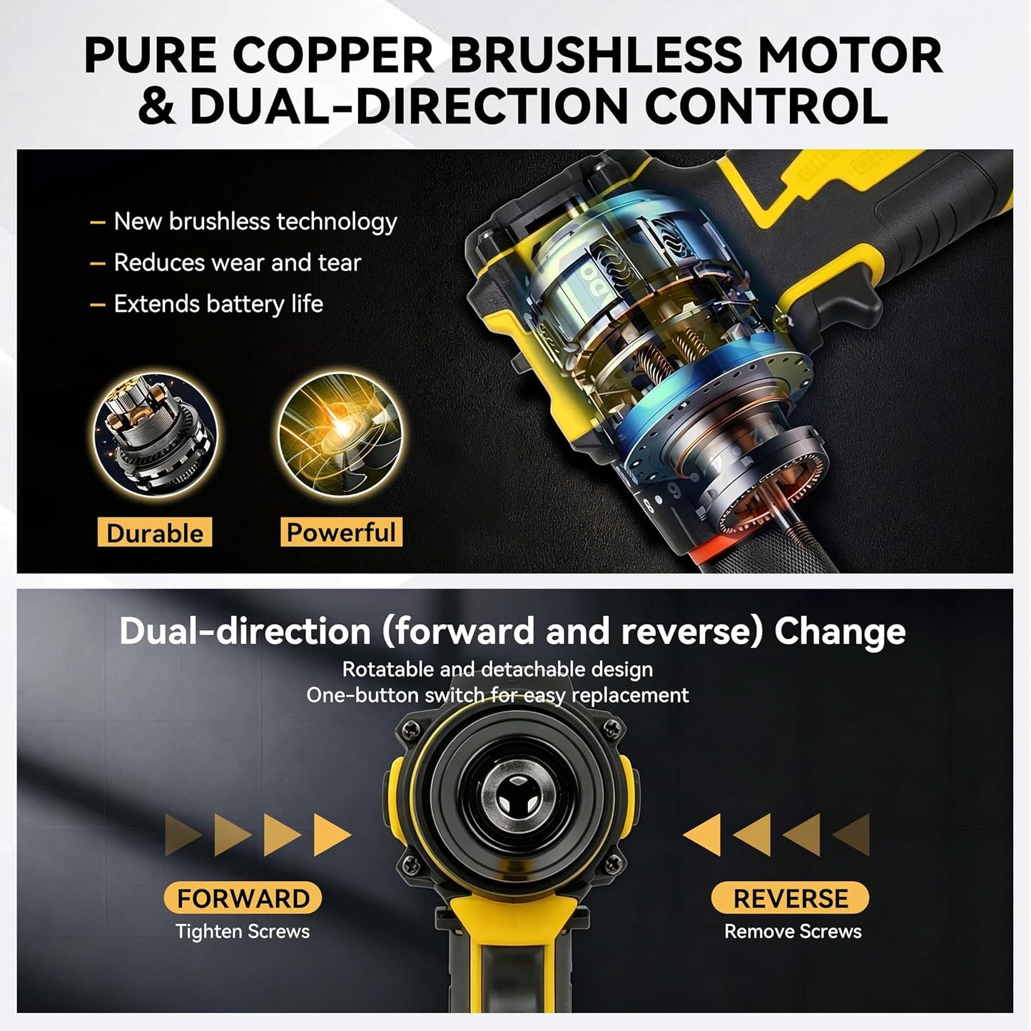 21V Brushless Cordless Drill Set, 35N.m Max Torque | 118Pcs Household Tool Kit, 2×21V 2.0Ah Batteries, Fast Charger, 2 Variable Speed, 20+3 Clutch Settings, Home Repair, DIY Gift