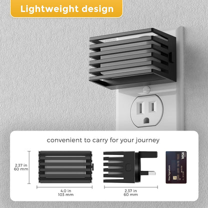 L LOHAS LED Motion Sensor Night Lights, [2 Pack] Dimmable Night Light Plug into Wall with Dusk-to-Dawn Sensor, Adjustable Brightness, 3000K Plug in Nightlight for Bedroom Bathroom Hallway (Black)