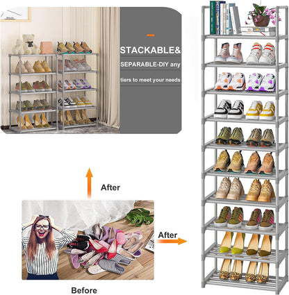 OYREL Sturdy Metal Organizer for Narrow Closets, Shoe Shelf Stand