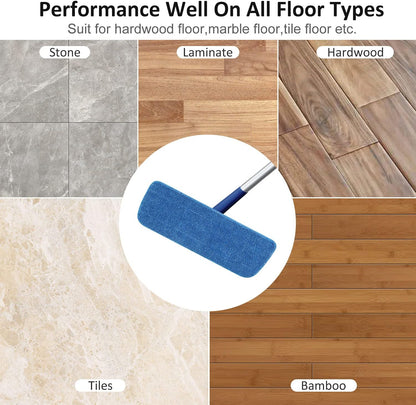 3 Pack Microfiber Mop Pads Replacement for Wet/Dry Mop Floor Cleaning Reusable Mop Pads Refills for Spray Floor Mops Compatible with Bona Floor Care System and Any Microfiber Flat Spray Mop
