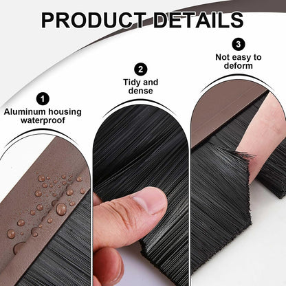 Frienda 2 Set Door Brush Bottom Sweep Brush Weather Stripping Aluminum Door Seal with Screws for Gaps up to 1 Inch, for Home, Commercial Gate, Fill Gaps Dust, Debris (1 x 36 Inch,Gray)