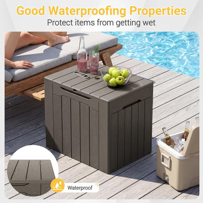 Greesum 31 Gallon Resin Deck Box All Weather Outdoor Storage Boxes for Patio Furniture Set,Outdoor Toys,Garden Tools,Black
