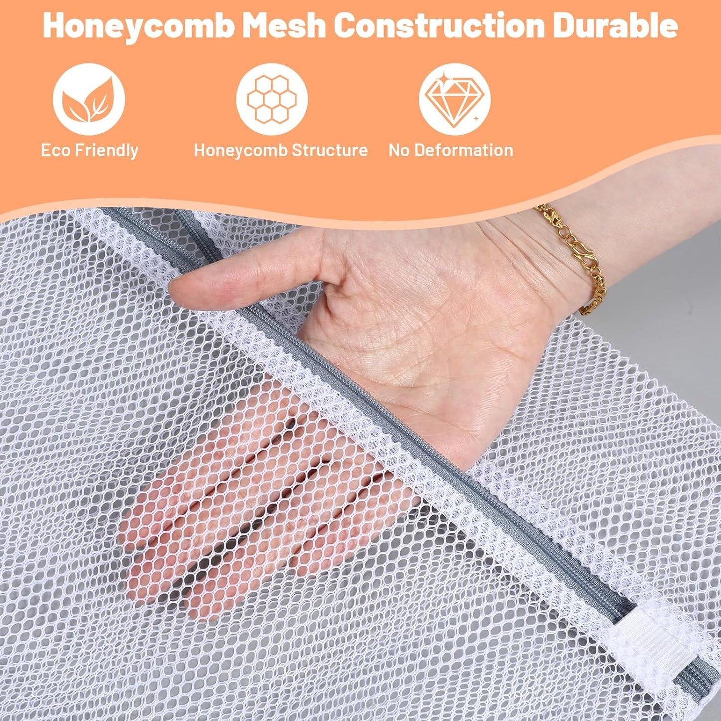 24 PCS Laundry Bags Mesh Wash Bags Bulk, Honeycomb Mesh Laundry Bags for Delicates with Zipper Closure, 12"x16" Medium Wash Bag for Bras, Socks, Baby Clothes, Dorm & Travel