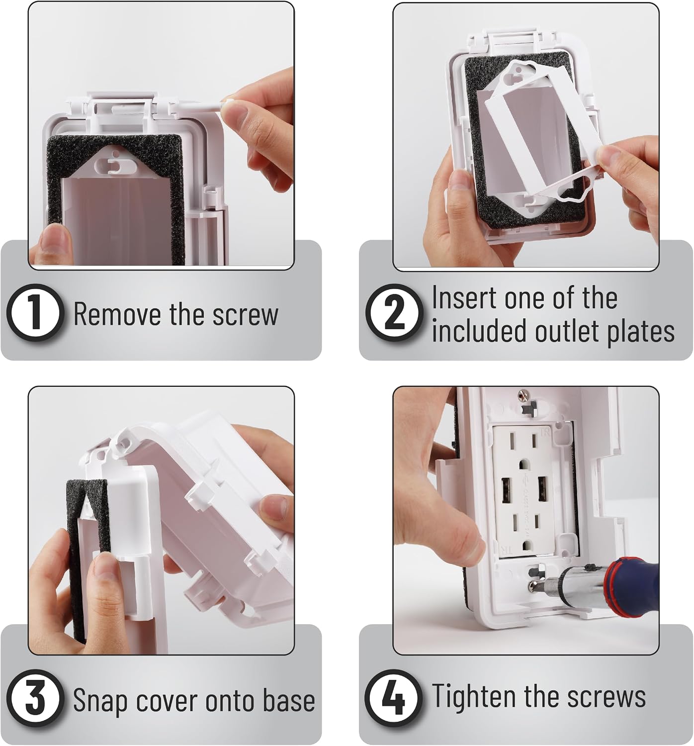 Bates- Weatherproof Electrical Outlet Cover, 1-Gang Outdoor Plug Cover | For Protection Against Rain Dust & Outdoor Use