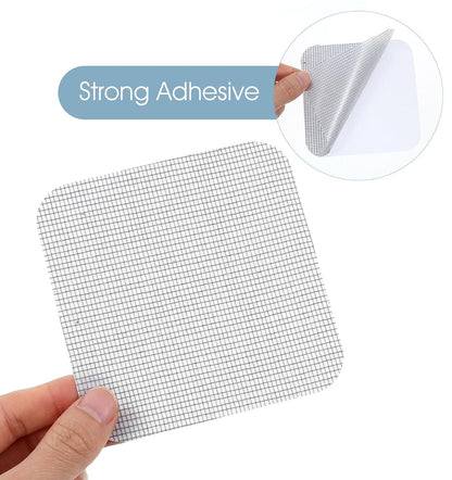 20 Pcs Screen Patches Self Adhesive, 4 x 4 Inches Stainless Steel Screen Repair Patches Kit for Window & Door Tears, Silver Rustproof Mesh Tape