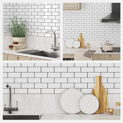 Yoillione Peel and Stick Backsplash for Kitchen: Self Adhesive Wall Tiles for Bathroom - Vinyl Thick Back Splash Tile (10, Light Coffee)