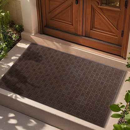 Mibao Front Door Mat, Heavy Duty Durable Welcome Mat for Outdoor Indoor, Dirt Trapper Waterproof Super Absorbent Door Mat for Entryway Outside Patio Porch, 29.5" x 17", Grey