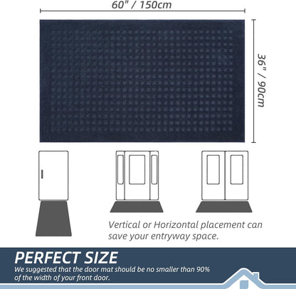 BEQHAUSE Dirt Trapper Door Mats 20"x32", Non-Slip Waffle Doormat Indoor Entrance Low-Profile, Dirt Resist and Absorbent Entryway Rugs Washable Inside Welcome Floor Mat for Front Back Door, Beige
