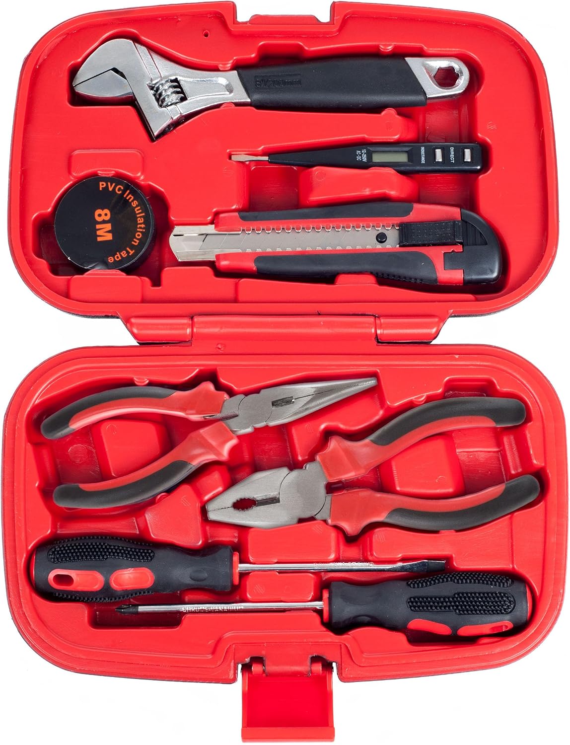 Tool Kit - 102 Heat-Treated Pieces with Carrying Case - Essential Steel Hand Tool and Basic Repair Set for Apartments, Dorm, Homeowners by Stalwart