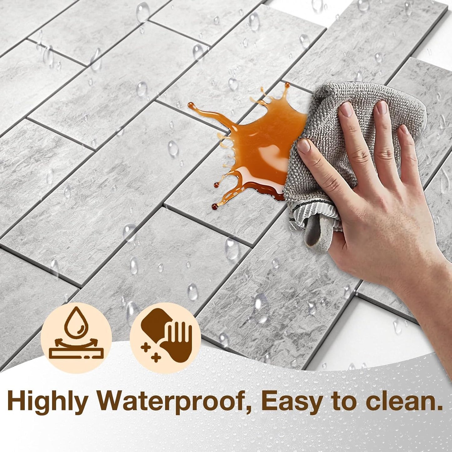 Havenly Peel and Stick Backsplash Tile for Kitchen & Bathroom Walls (White, 10 Tiles - 9.7 sq. ft. (0.9 m²))