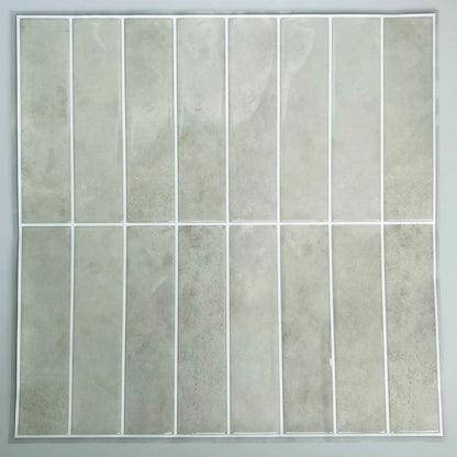 Alwayspon 10 Sheets 12x12inch Beige 3D Vinyl Backsplash Tiles, Self-Adhesive Peel and Stick Wall Tile Stickers Stick on Subway Tiles for Kitchen Bathroom Wall