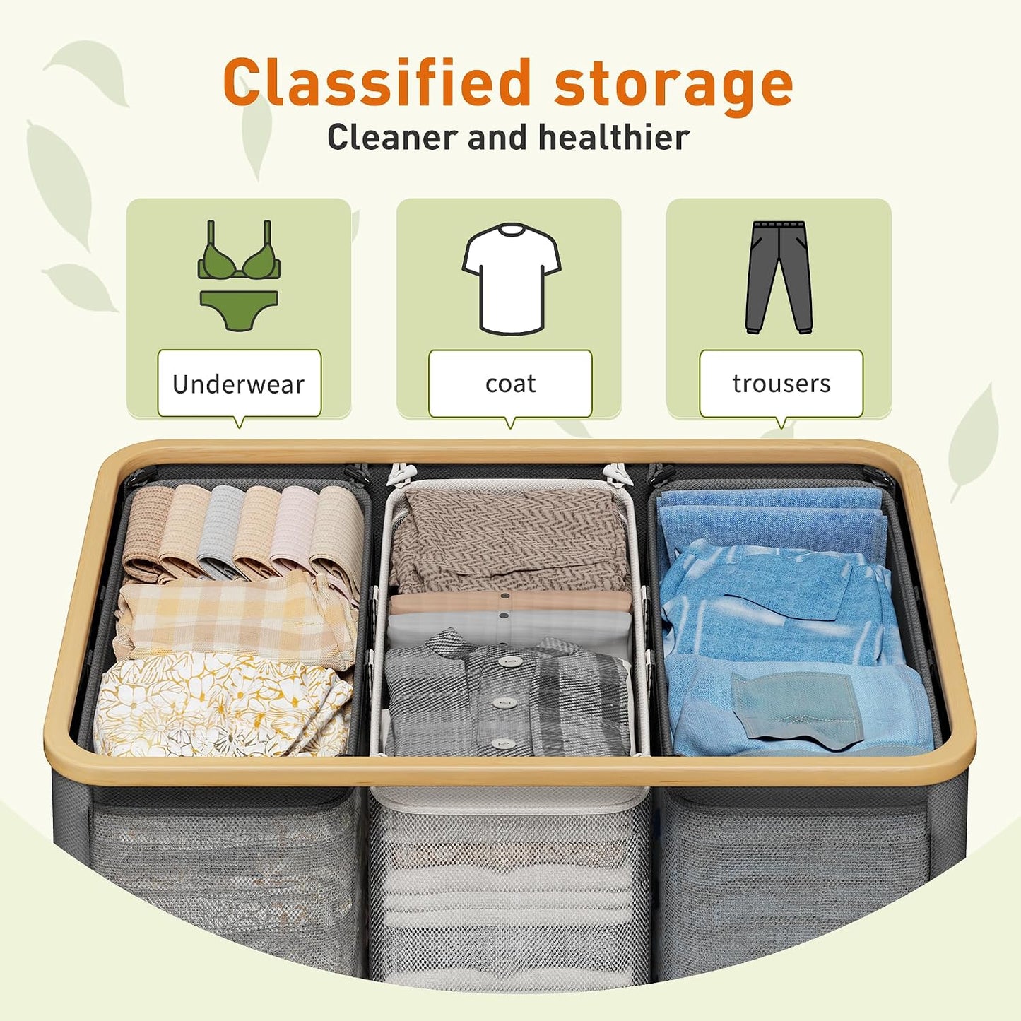 175L Laundry Hamper with Lid 3 Section, Extra Large Laundry Basket with 3 Removable Bags, 46 GAL Laundry Basket Organizer for Bedroom, Laundry Room, Dorm, Grey