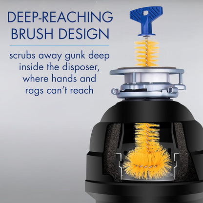 Mr. Scrappy Universal Garbage Disposal Brush, Sturdy Grip Handle, 11-Inches,Yellow