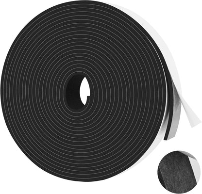 66Ft Foam Tapes Self Adhesive Foam Seal Strips 1/2In x 1/8In x 33.1Ft Each Roll Weatherstrips High Resilience Weather Stripping Door Seals for Door Soundproofing, Window Insulation (2R, White)