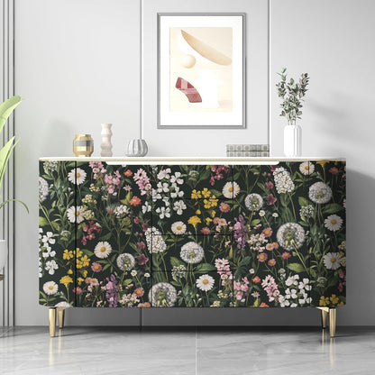 Floral Peel and Stick Wallpaper Floral Leaf Contact Paper 16.9inch x 118.1inch Boho Peel and Stick Wallpaper Green Removable Self Adhesive Flower Contact Paper for Bedroom Decorative Vinyl