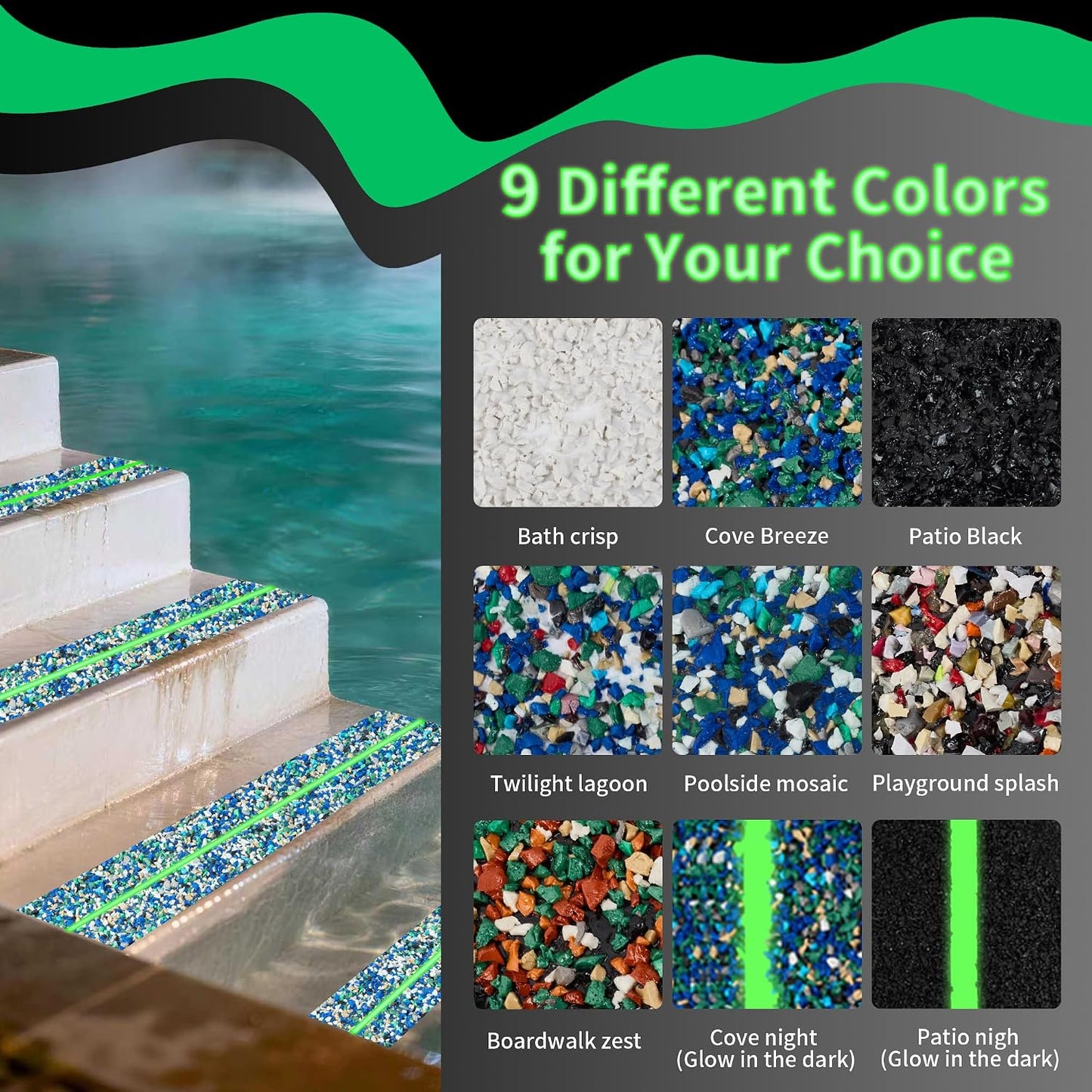 Waterproof Anti-Slip Traction Tape | 2" x16.5 FT | Heavy-Duty EPDM Rubber, Strong Grip & Barefoot Gentle | Indoor & Outdoor Solution: Poolside, Bath, Ramps, Stairs, Board Steps