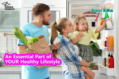 AIRNINJA Fridge Deodorizer - Natural Refrigerator Deodorizer Odor Eliminator - Beats Baking Soda and Bamboo Charcoal Air Purifying Bags - Activated Carbon Odor Absorber for Fridge & Freezer (2 pk)
