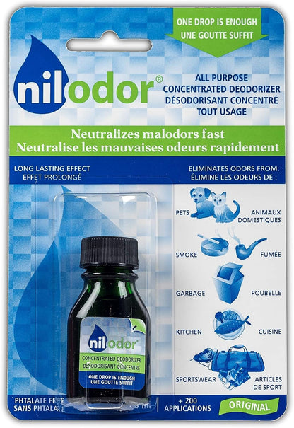 Nilodor - Air Freshener and Odor Neutralizer - Eliminates Odors from Pets, Smoke, Garbage, Kitchen and Sportwear (Original, Drops)