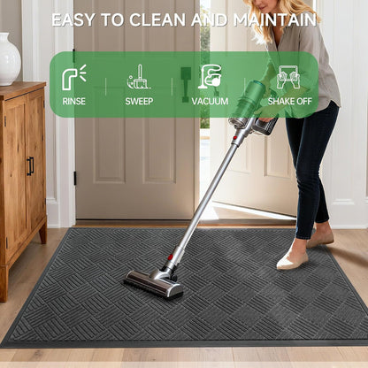 100pointONE Durable Front Door Mat, Heavy Duty Indoor Outdoor Doormat, 48” x 36” Low Profile Outdoor Mats for Home Entrance, Stain and Fade Resistant Shoe Scraper Mat, Ideal for High Traffic Area