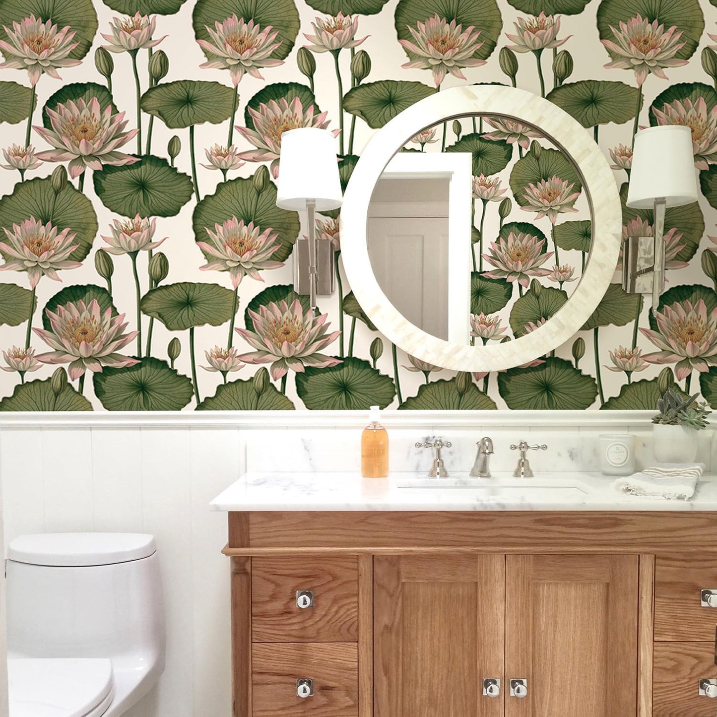 Orainege Floral Wallpaper Peel and Stick Wallpaper Modern Contact Paper 16.9in x 118.1in Self Adhesive Wall Paper for Bedroom Bathroom Shelf Liner Decor Removable