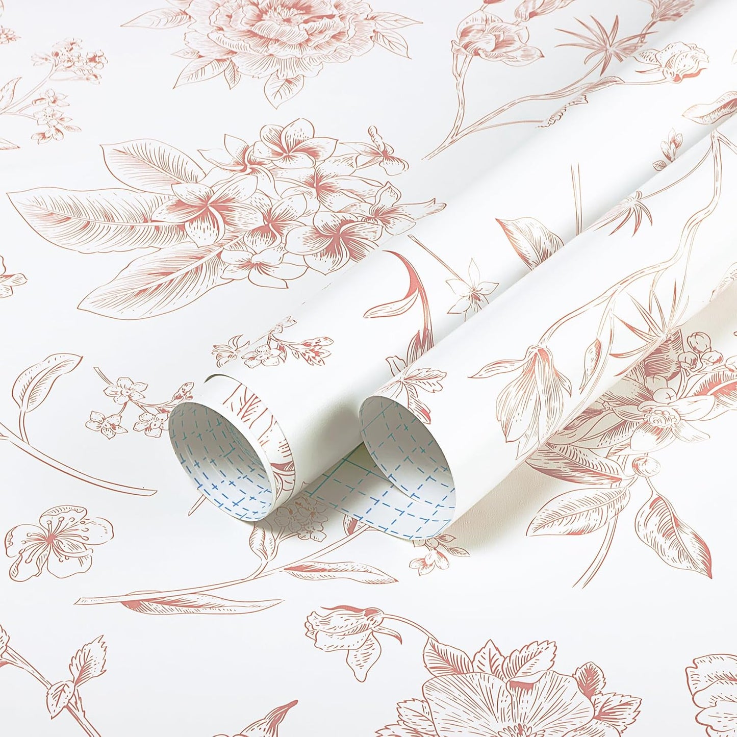 Safiyya Peel and Stick Wallpaper Floral Green and White Leaf Contact Paper for Cabinets 17.3"x 78.7" Self Adhesive Removable Wallpaper for Bathroom Renter Friendly Wall Paper Vinyl Roll