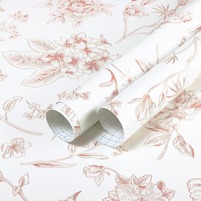 Safiyya Peel and Stick Wallpaper Floral Green and White Leaf Contact Paper for Cabinets 17.3"x 78.7" Self Adhesive Removable Wallpaper for Bathroom Renter Friendly Wall Paper Vinyl Roll