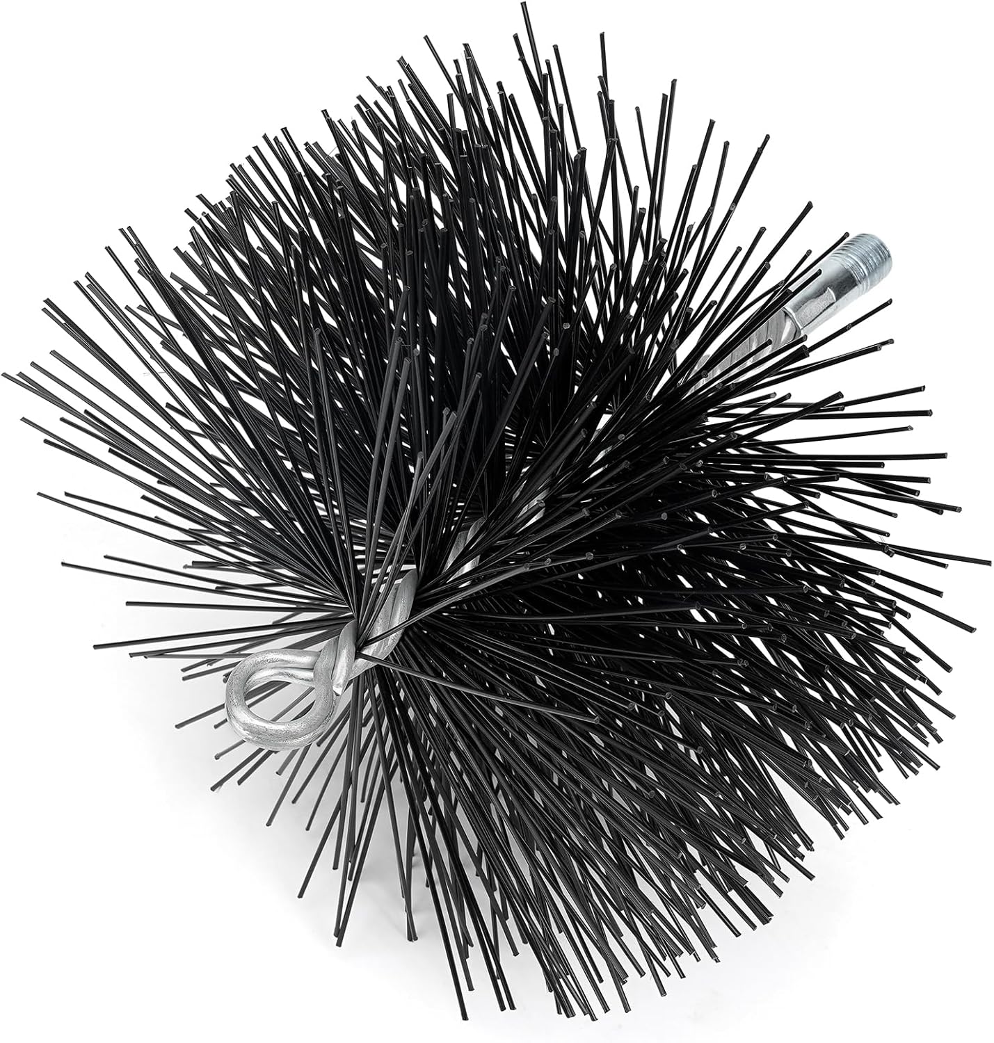Stanbroil 6 Inch Round Chimney Cleaning Brush with 1/4" NPT Fitting for Insulated Chimneys, Stainless Steel or Metal Stove Pipes- Works with Most Chimney Rod Sets