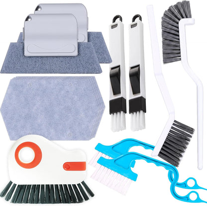 13PCS Window Sill Cleaner Tools - Deep Clean Crevice Cleaning Brush for Window/Door Tracks, Sill, Tile Lines, Kitchen Gunk, Bathroom Counters