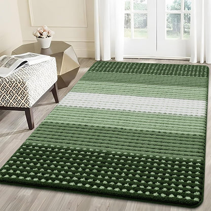 Kitinjoy Indoor Outdoor Door Mat, 32x20 Non-Slip Absorbent Dirt Trapper, Low-Profile Washable Inside Entrance Front Floor Mat, Sturdy Soft Entry Doormats for Entryway, Grey