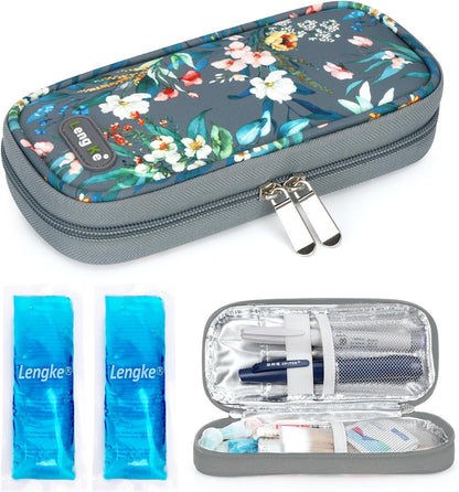 YOUSHARES Insulin Cooler Travel Case with Temperature Display - Refrigerated Medicine Cooling Bag with 2 TSA Approved Ice Pack, Medication Pen Diabetic Supplies Organizer for Trip and Daily
